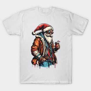 Trendy Santa Claus drink coffee T-Shirt